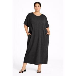 NWT Universal Standard Short Sleeve Grey Houndstooth Cocoon Dolman Dress 4XL